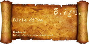 Birle Éva névjegykártya